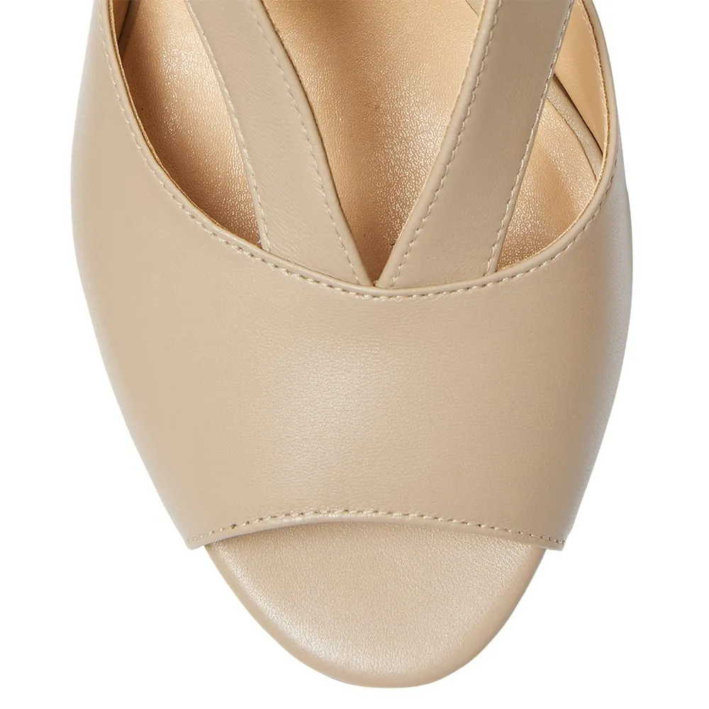 Alice Heel in Nude Leather