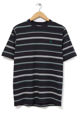 Carhartt WIP Vonn Men's T-Shirt - Vonn Stripe Dark Navy/Juniper/Juniper