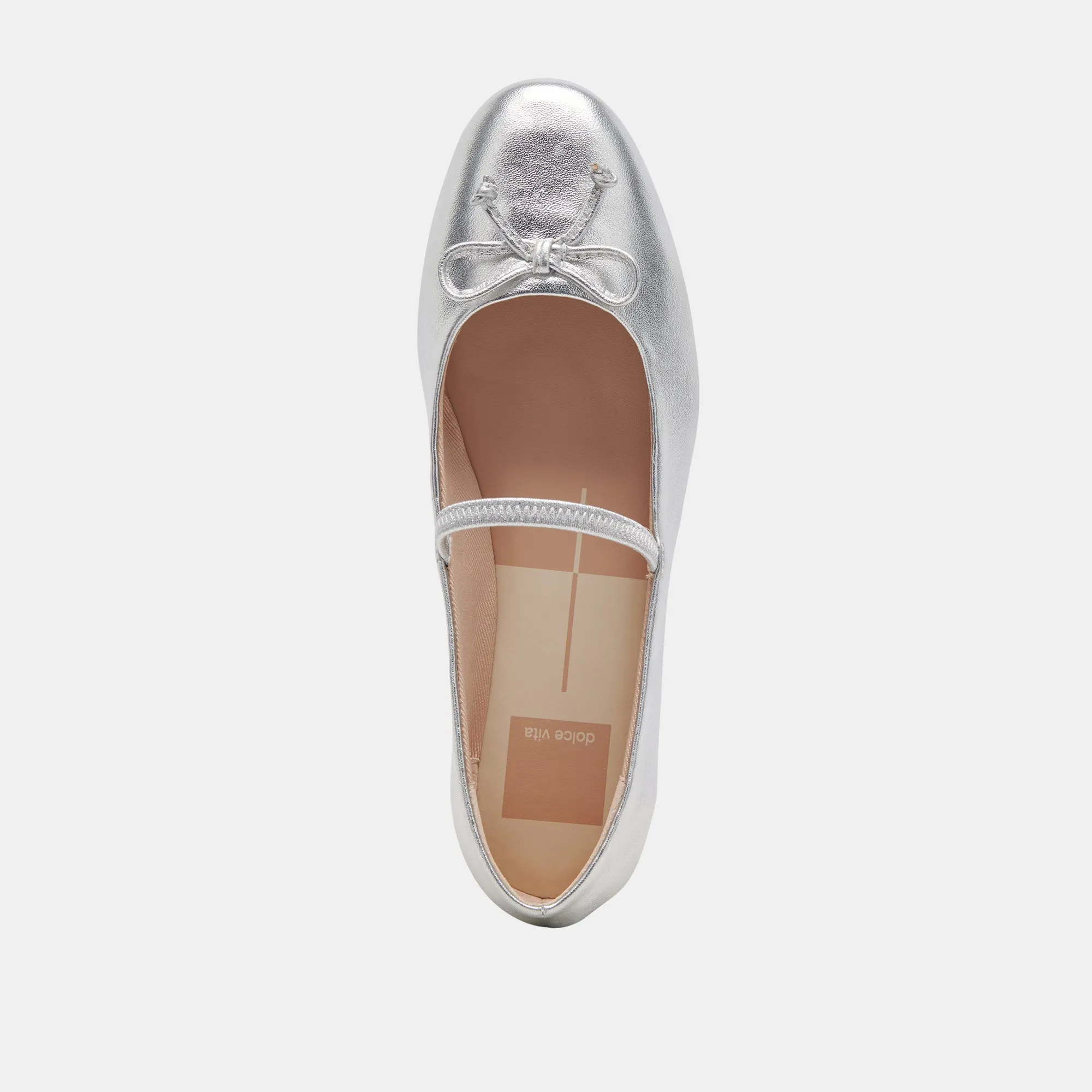 CARIN BALLET FLATS SILVER METALLIC LEATHER