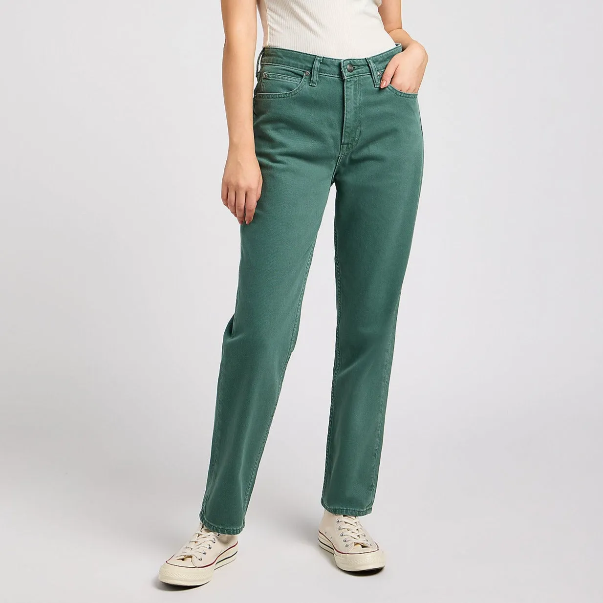 Carol Regular Straight Jean in Evergreen