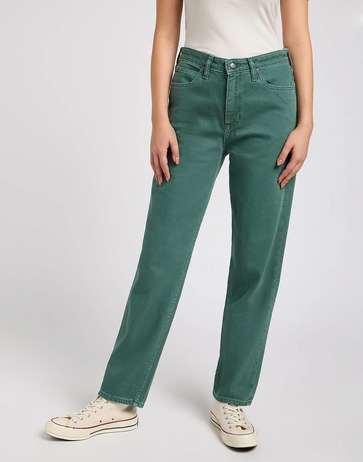 Carol Regular Straight Jean in Evergreen