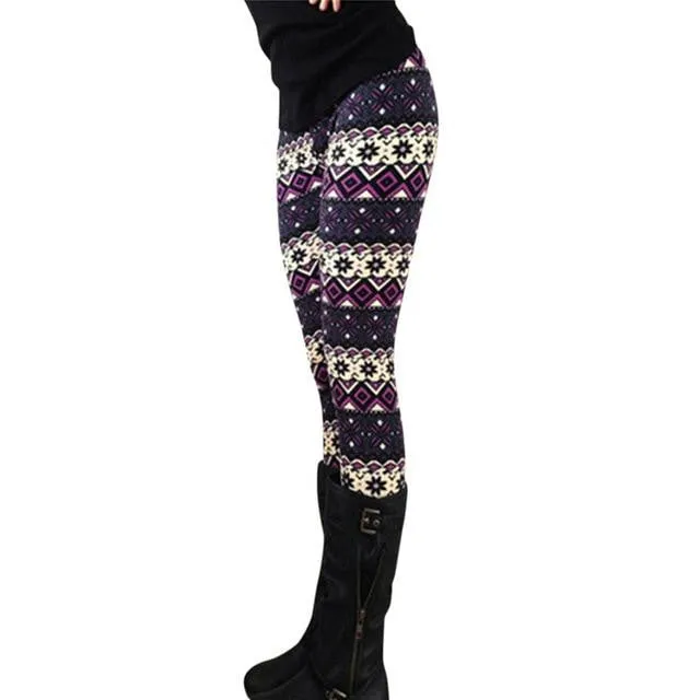 Casual Elasticity Skinny Printed Stretchy Leggings