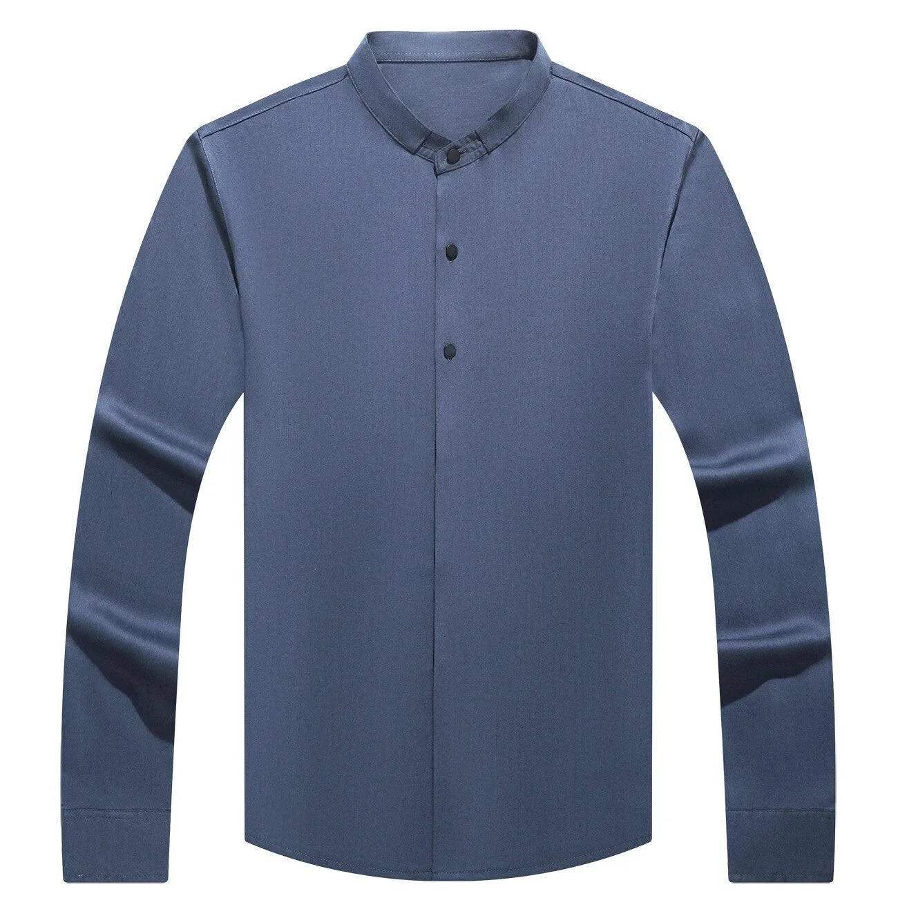 Clapton Satin Mandarin Collar Shirt For Men