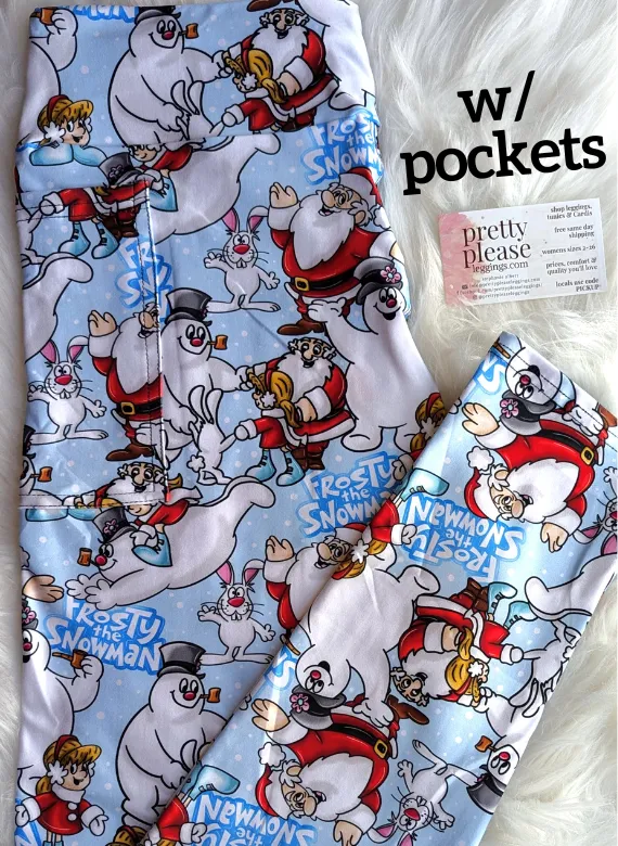 Classic Frosty the Snowman Christmas Super SOFT Leggings Plus Disney OS TC rts