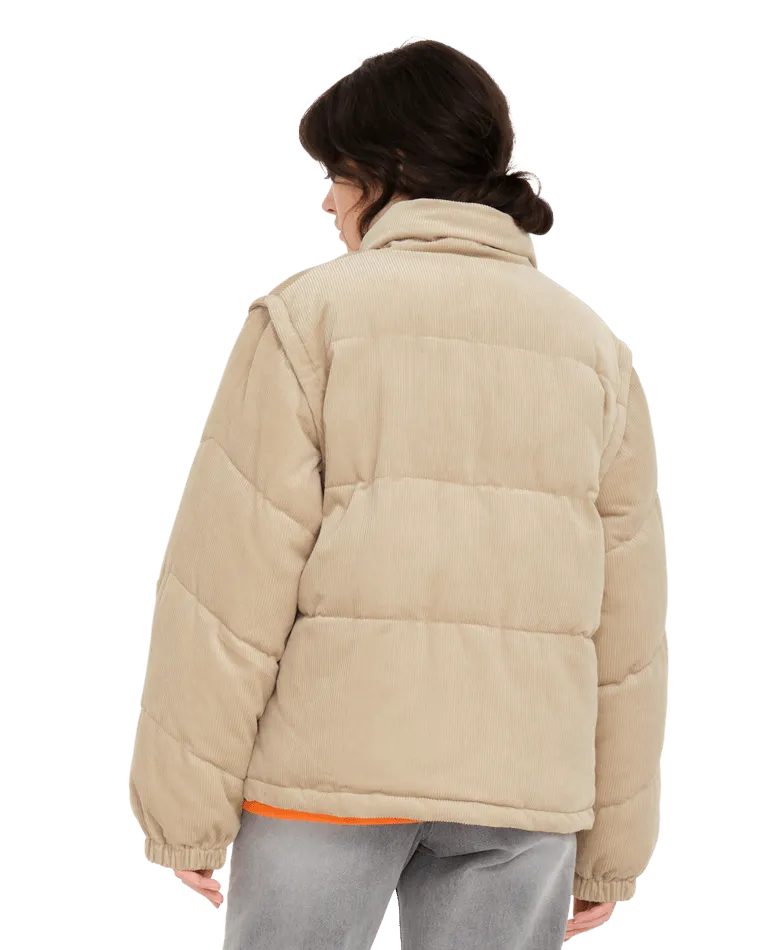 Cord'n Puff Jacket in Khaki