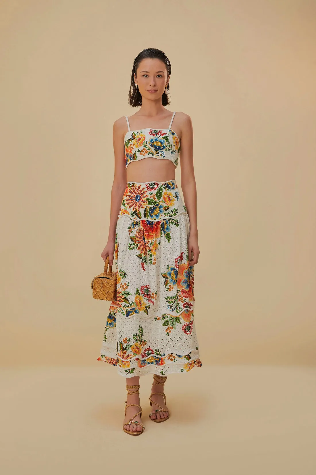 Delicate Garden Midi Skirt