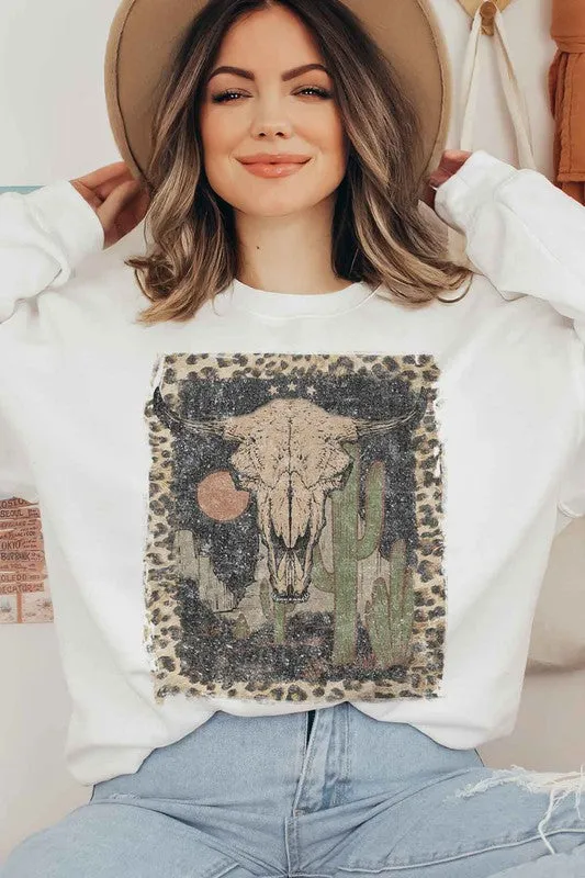 DESERT CATTLE WESTERN PLUS SIZE SWEATSHIRT