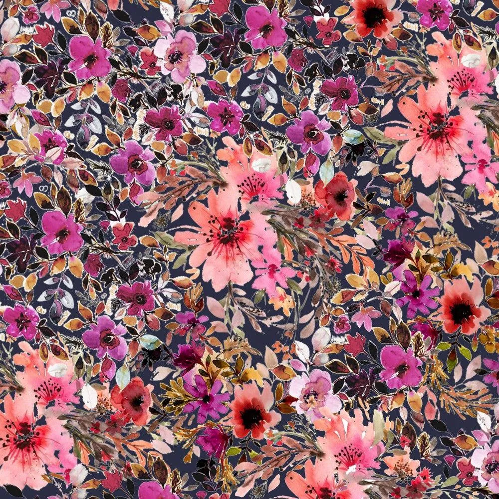 Digital Large and Small Floral Sweatshirt Fabric