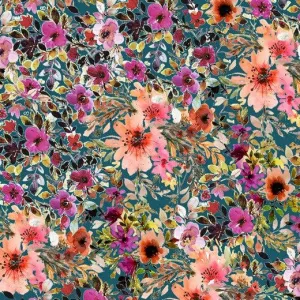 Digital Large and Small Floral Sweatshirt Fabric