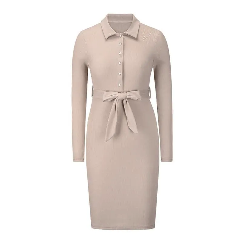 DressBetty - Fashion Women Dress  Long Sleeve Midi Dress