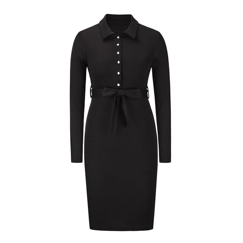 DressBetty - Fashion Women Dress  Long Sleeve Midi Dress