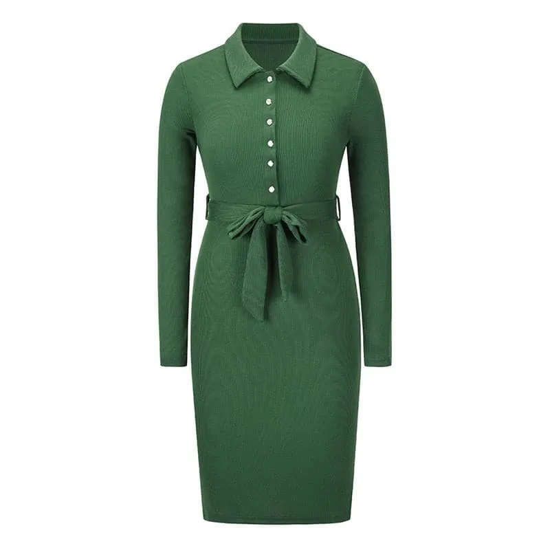 DressBetty - Fashion Women Dress  Long Sleeve Midi Dress