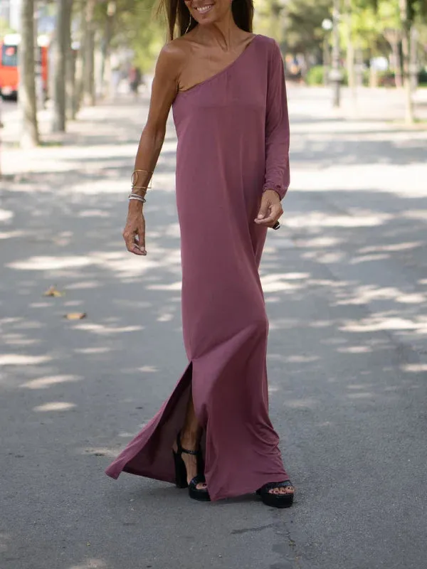 Elegantly Flowy One Shoulder Dress