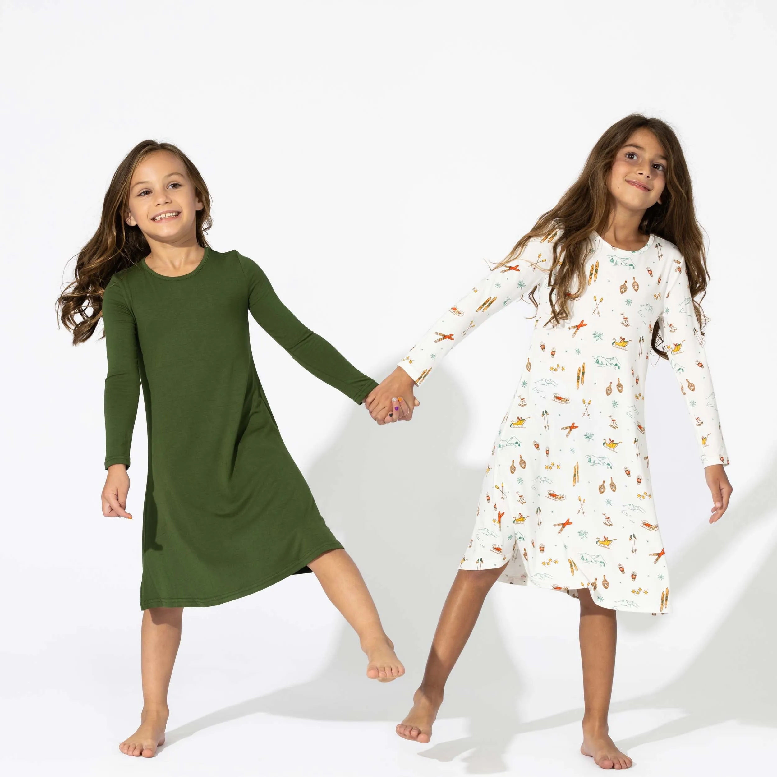 Evergreen Bamboo Girls' Long Sleeve Dress