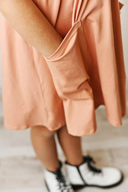 Golden Apricot Twirl Dress