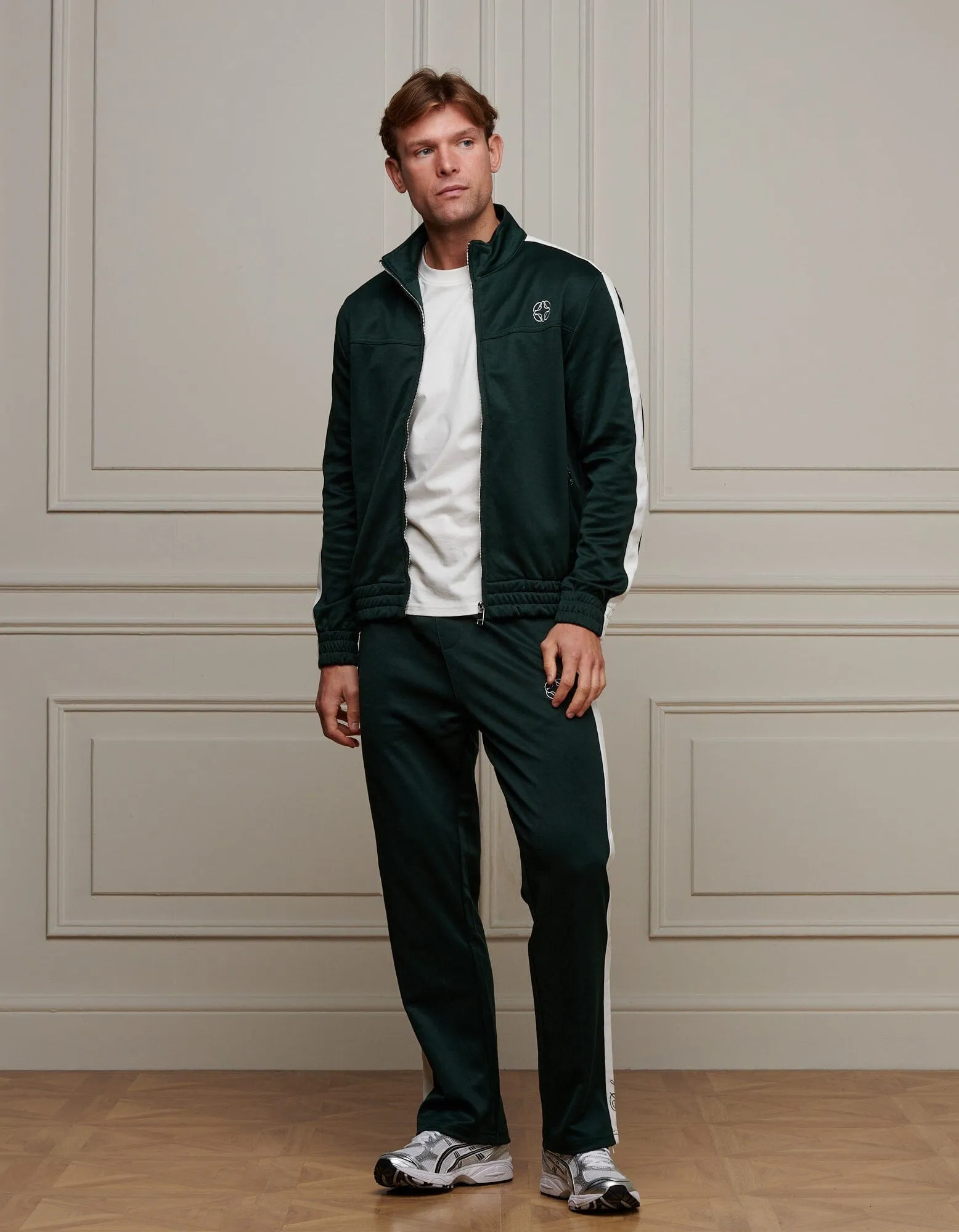 Green Contrast Stripe Track Jacket