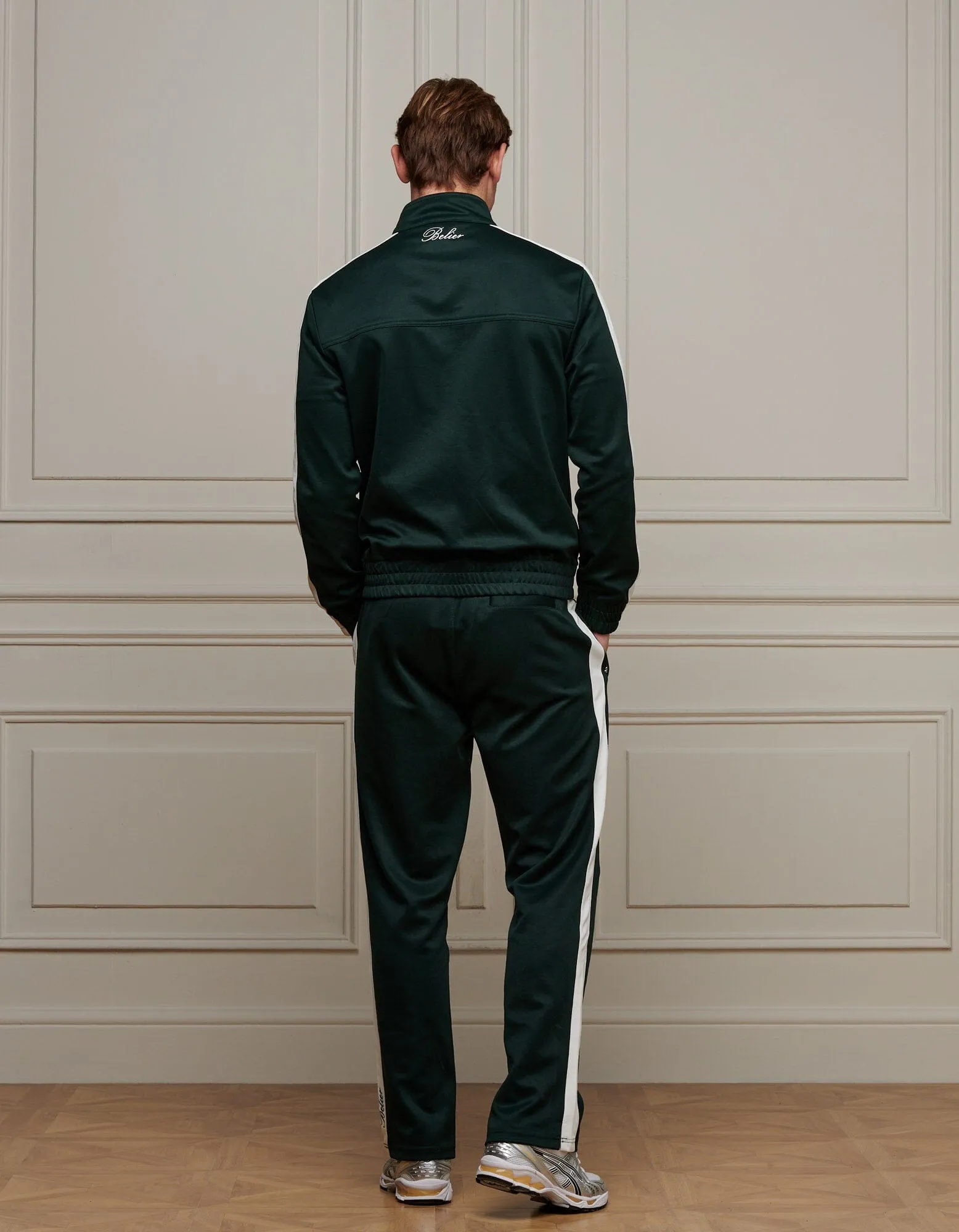 Green Contrast Stripe Track Jacket