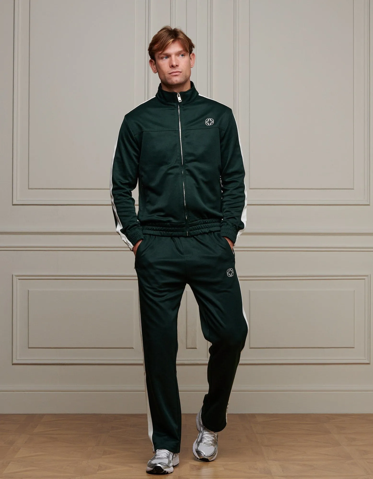 Green Contrast Stripe Track Jacket