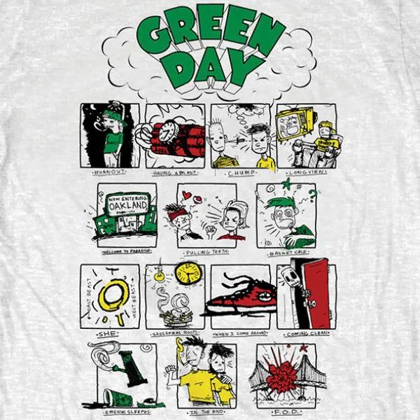 Green Day Adult T-Shirt - Dookie - Rock N Roll Hall Of Fame