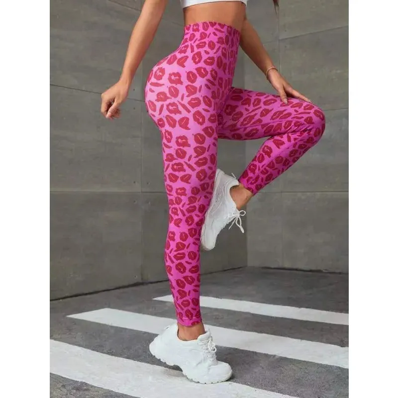 High Waist Leopard Seamless Butt Lift Yoga Fitness Legging