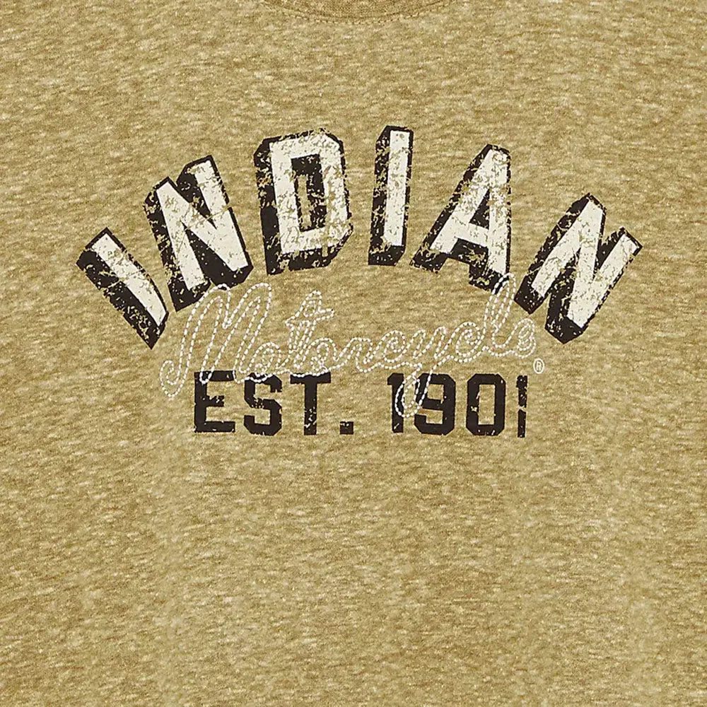 Indian Motorcycle Womens EST 1901 Shadow Block T-Shirt Tee Brown