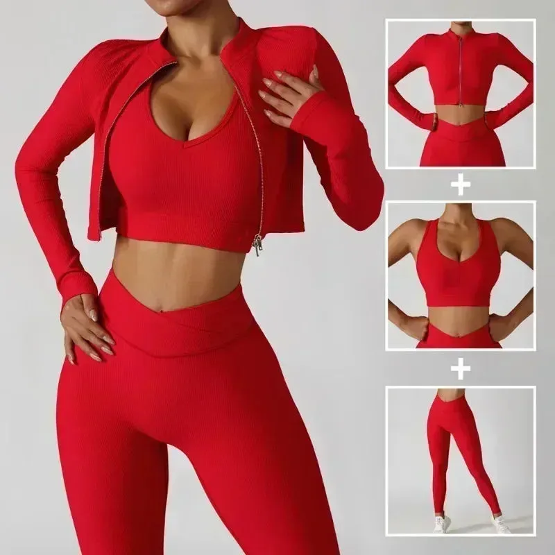 Jacket, Bra Leggings, 3 Piece Set