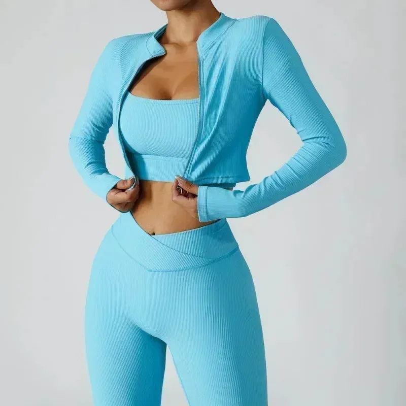 Jacket, Bra Leggings, 3 Piece Set