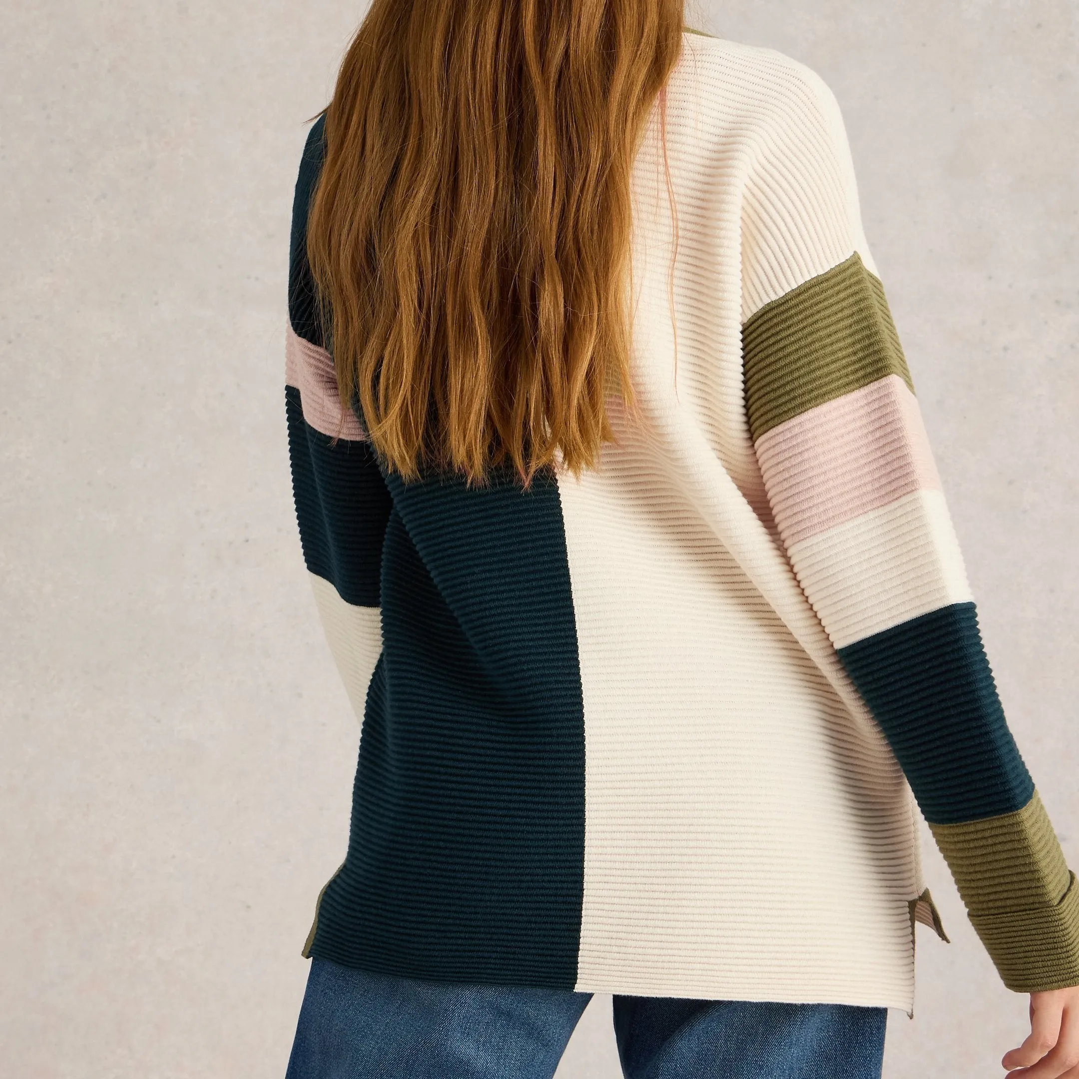 Jana Colourblock Jumper - Natural Multi