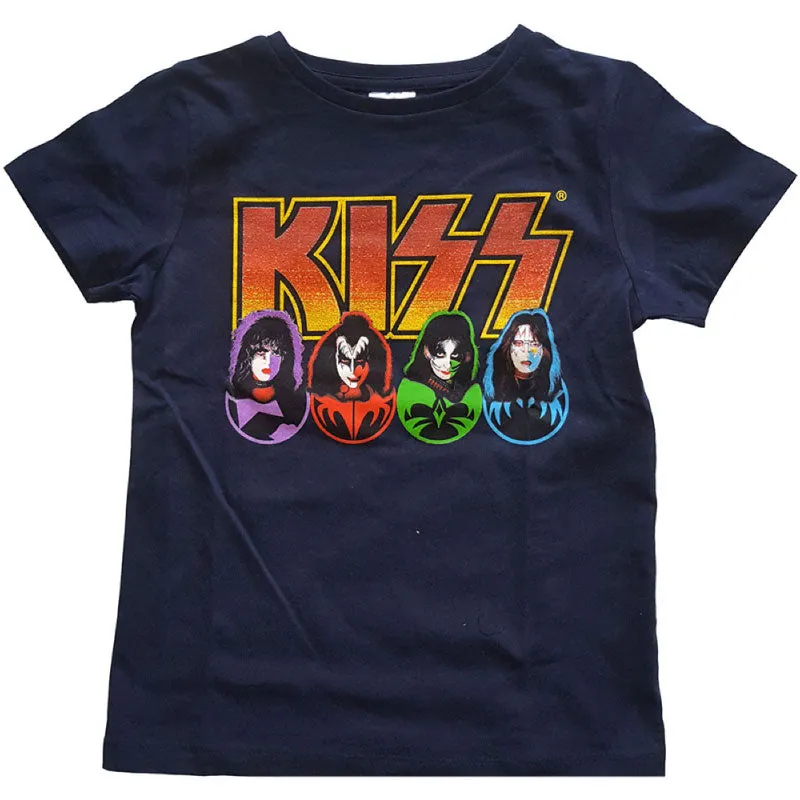 KISS Kids T-Shirt - Multicoloured KISS Band Faces