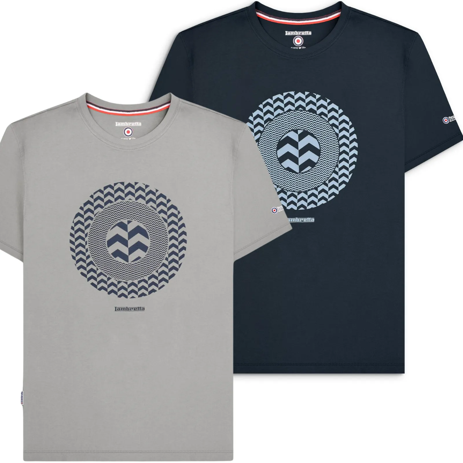 Lambretta Mens Chevron Target Short Sleeve Cotton T-Shirt