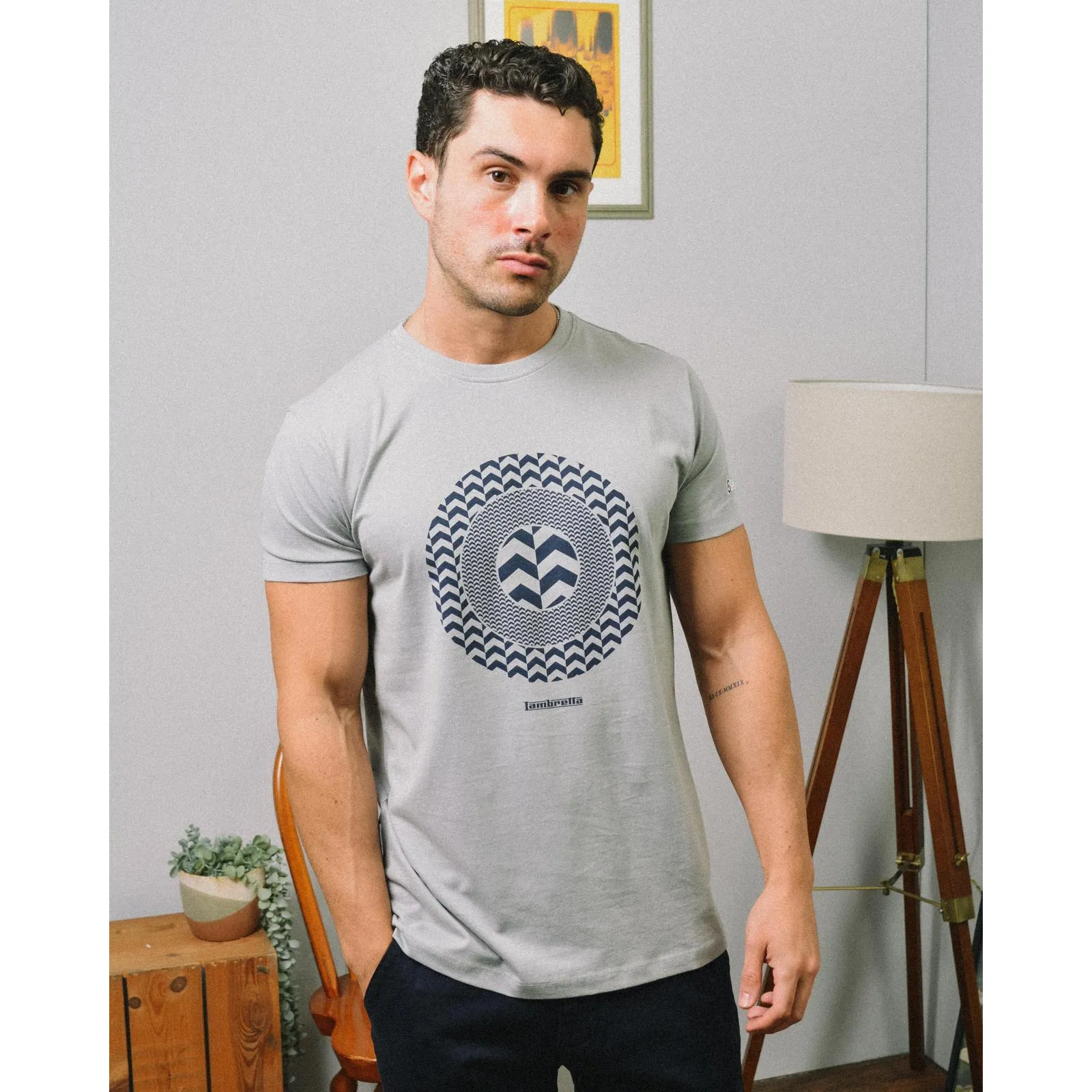 Lambretta Mens Chevron Target Short Sleeve Cotton T-Shirt