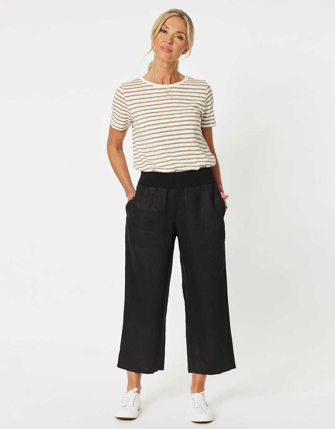 Lara Wide Leg Pants - Black