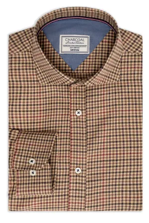 LIMITED EDITION SHIRT KHAKI BROWN CHECK