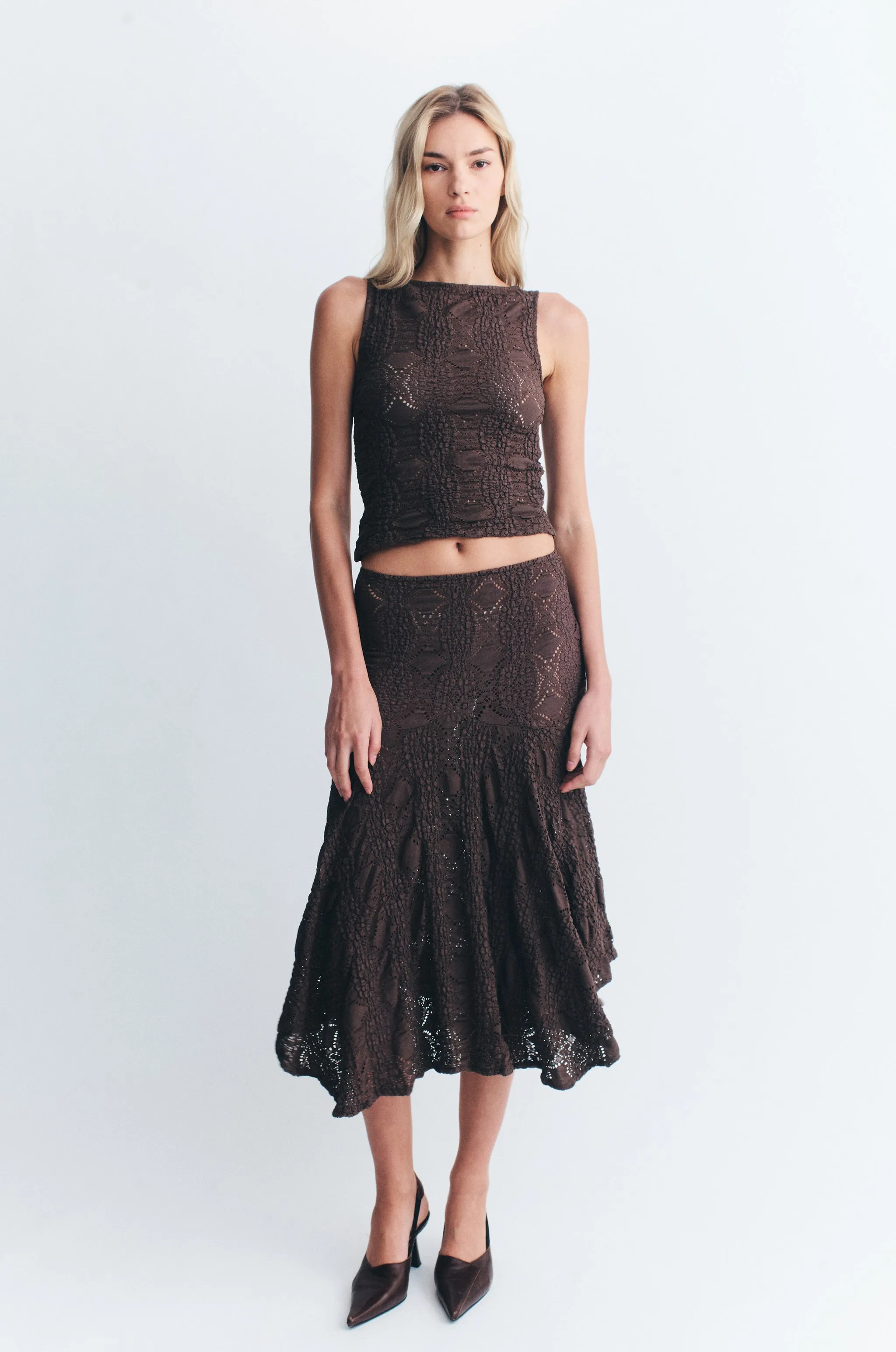 Maeve Midi Skirt | Brown