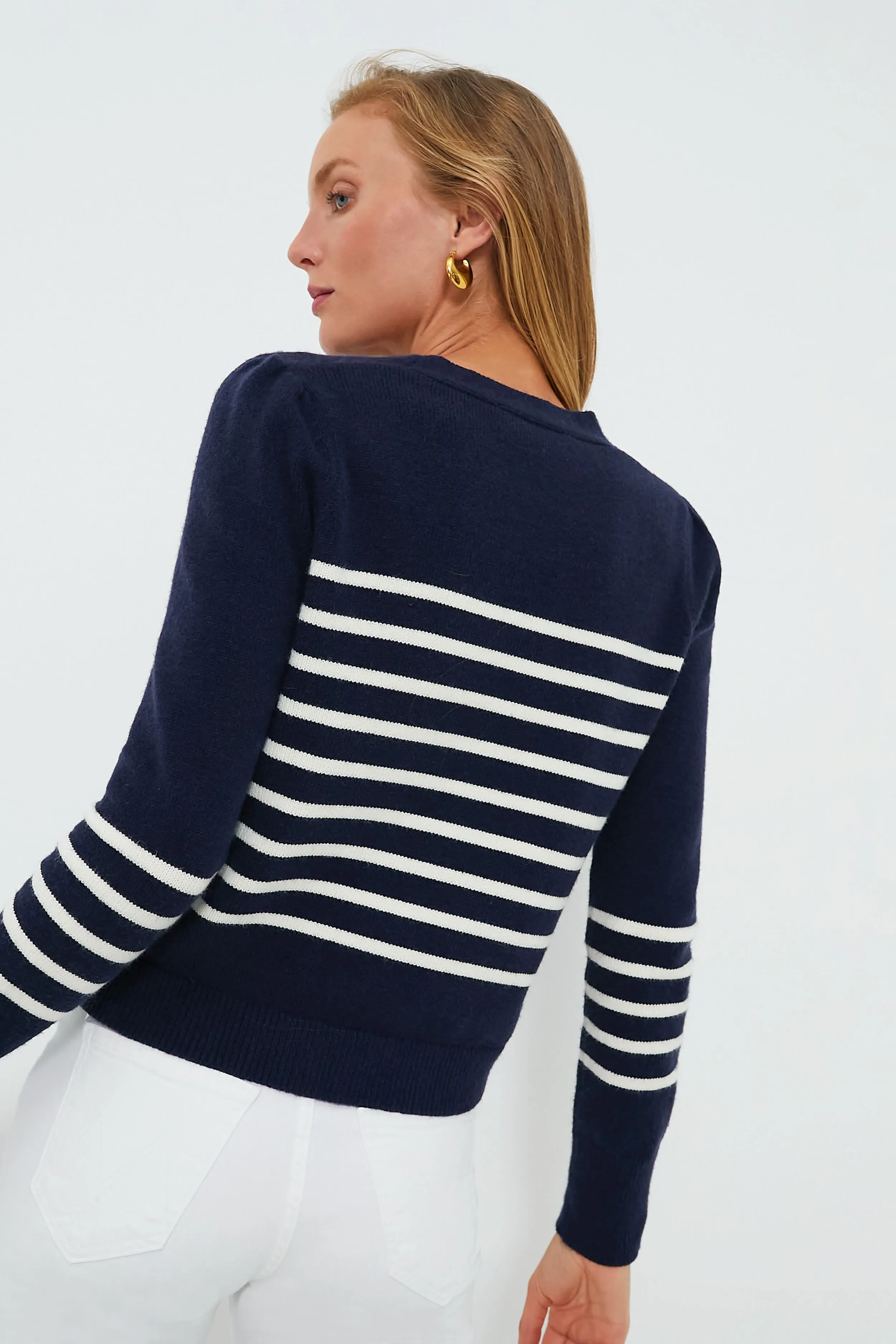 Navy and Ivory Nola Cardigan