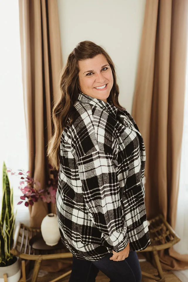 Oversized Plaid Button