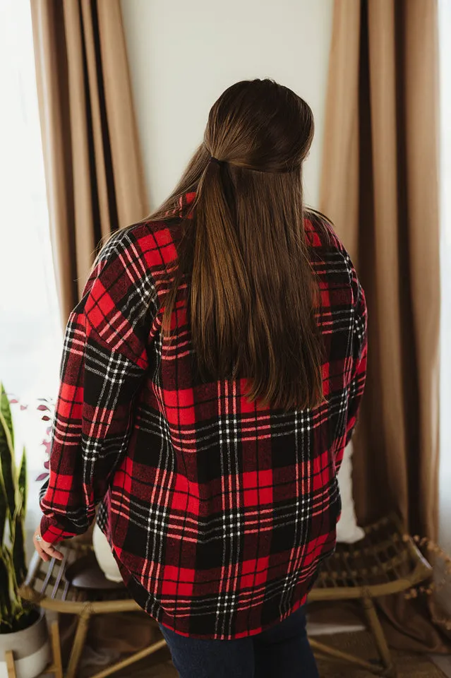 Oversized Plaid Button