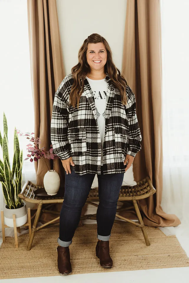 Oversized Plaid Button