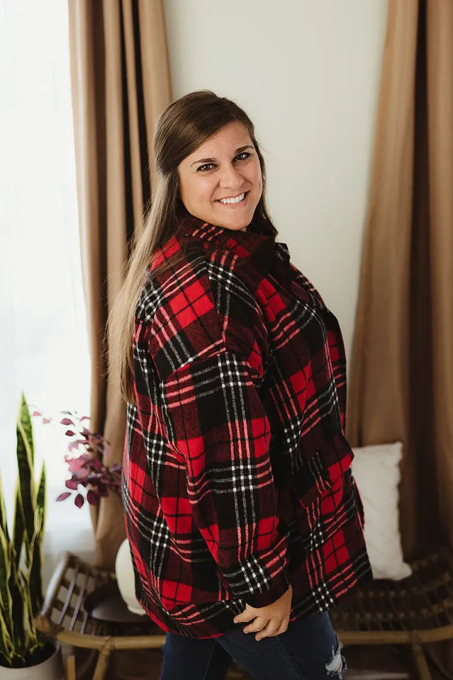 Oversized Plaid Button