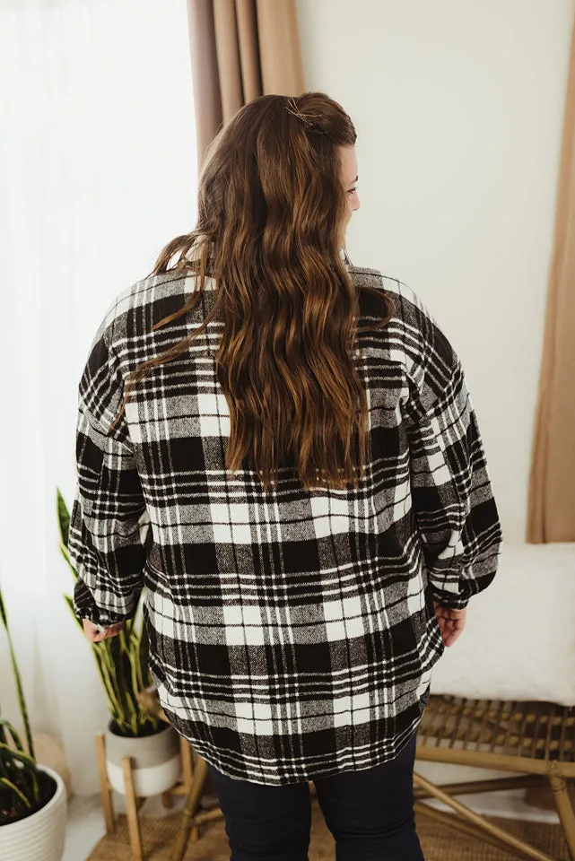 Oversized Plaid Button