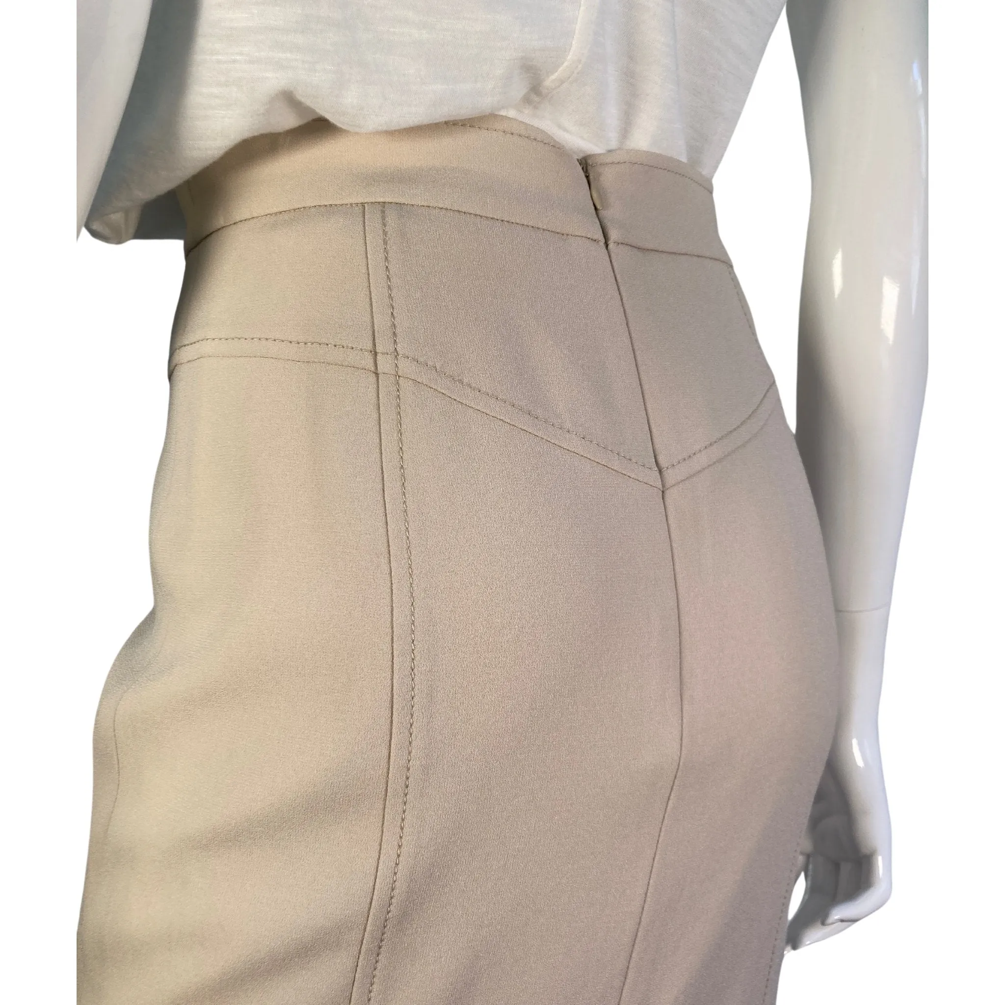 Per Se Beige Pencil Skirt