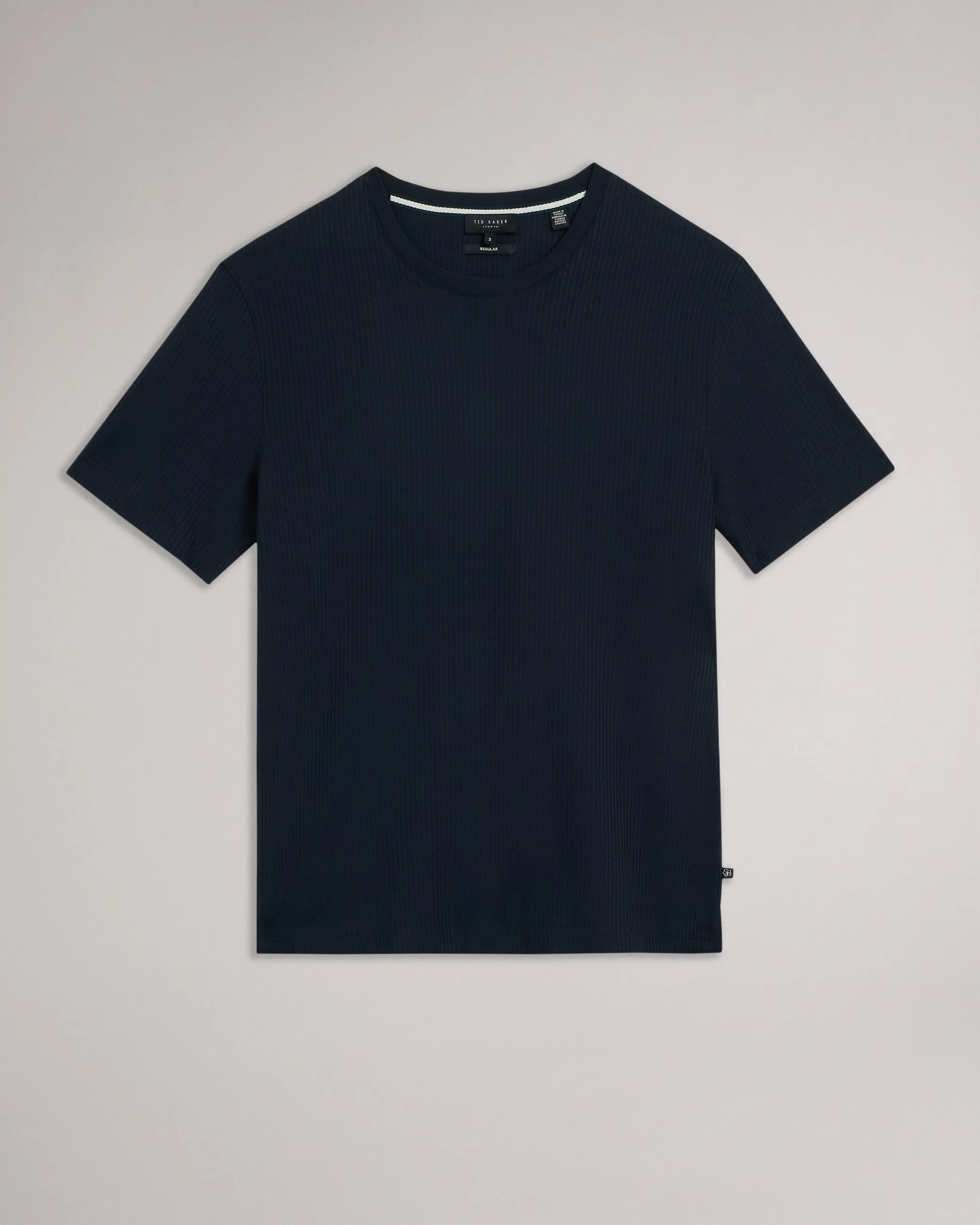 Rakes Textured Regular Fit T-Shirt Navy