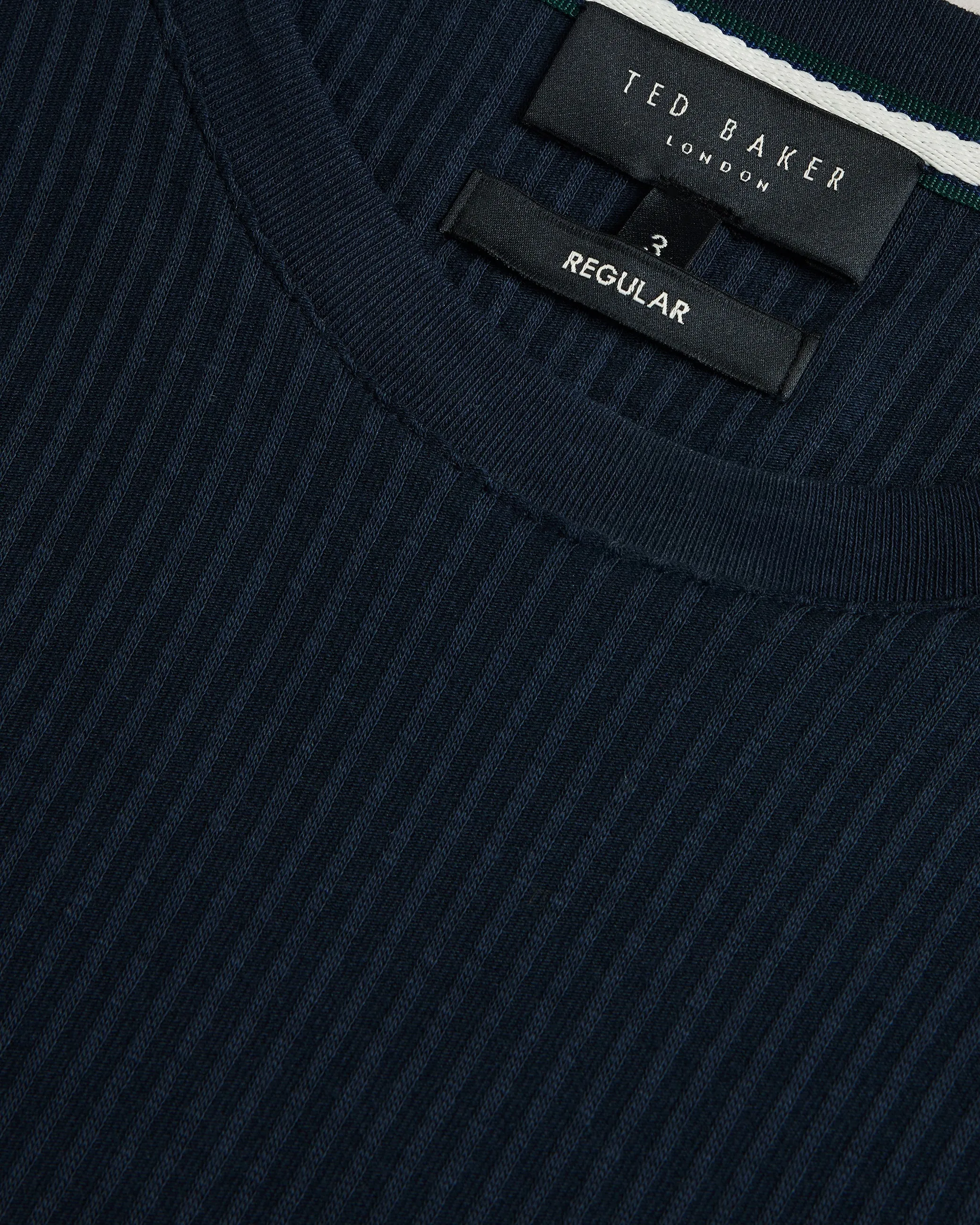 Rakes Textured Regular Fit T-Shirt Navy