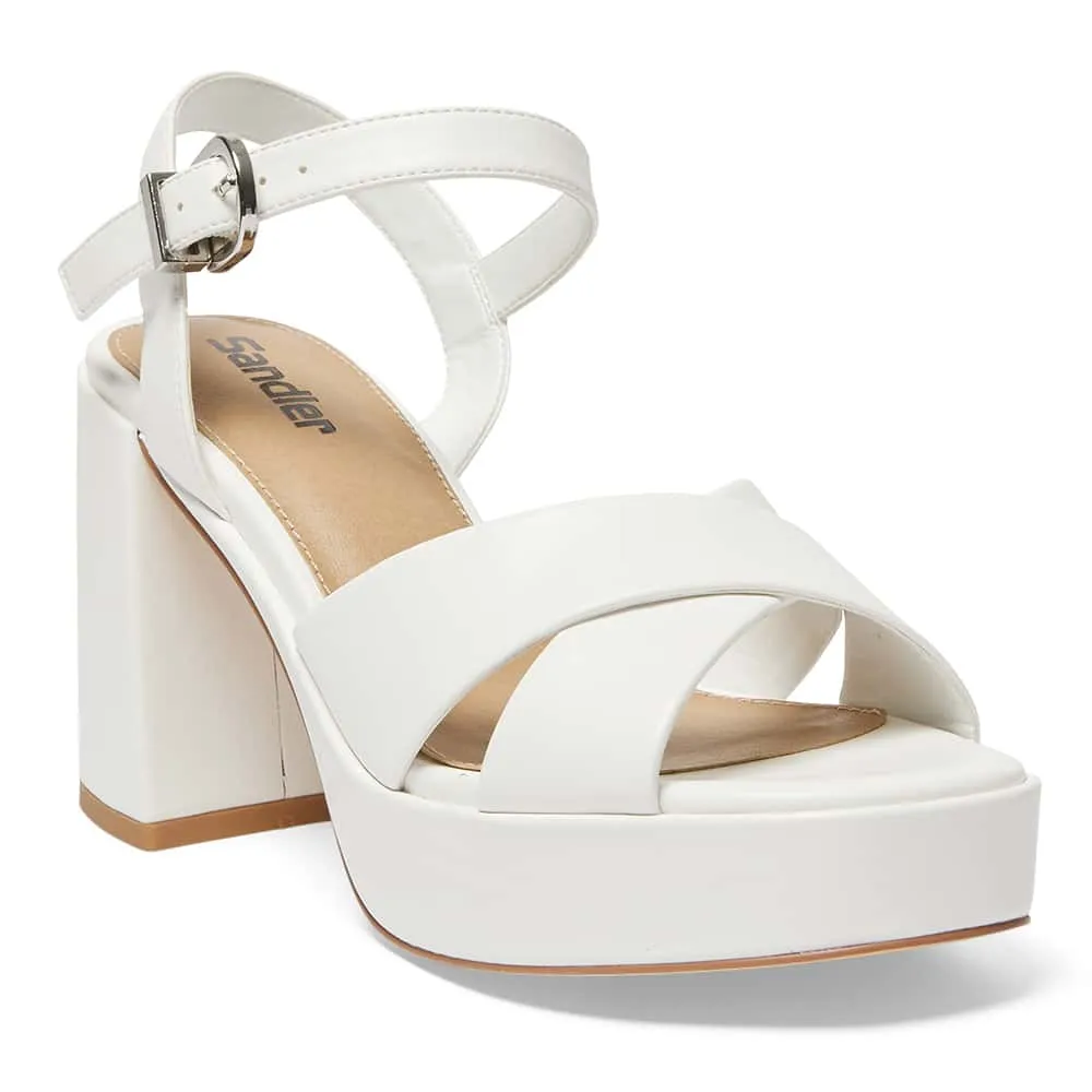 Sienna Heel in White Smooth