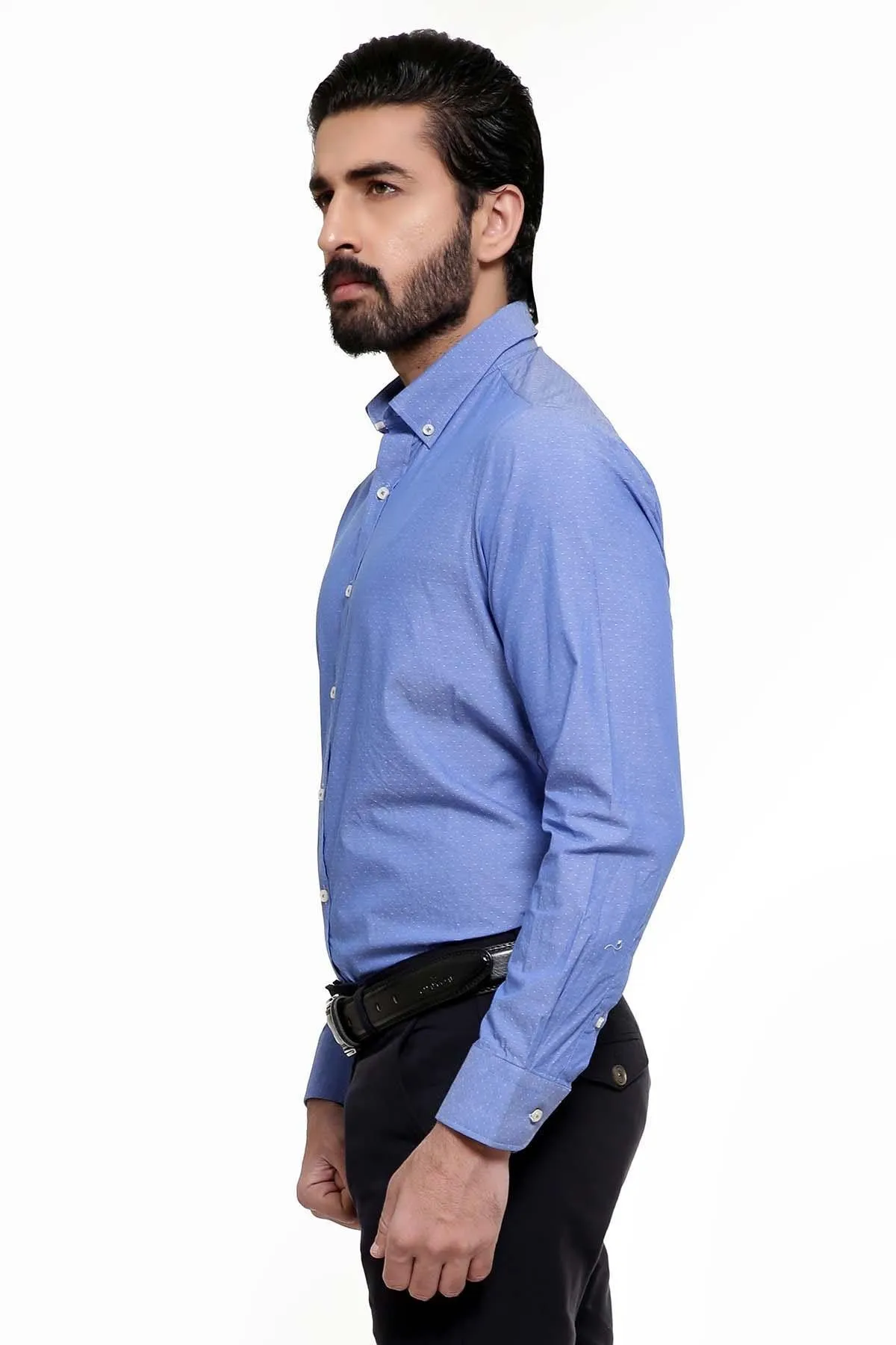 SMART SHIRT BUTTON DOWN FULL SLEEVE BLUE