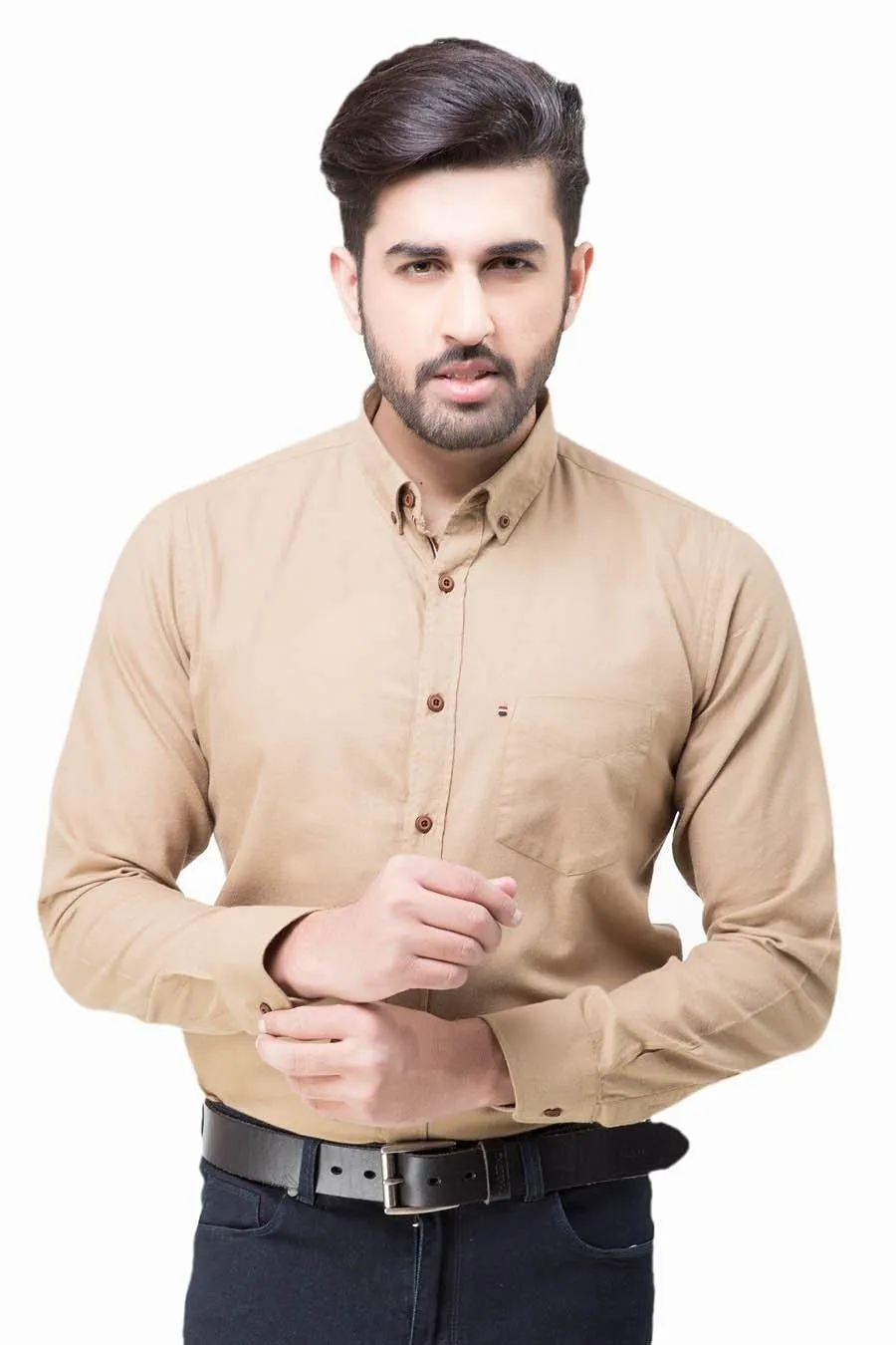 Smart shirt Button Down  FUll sleeve Khaki