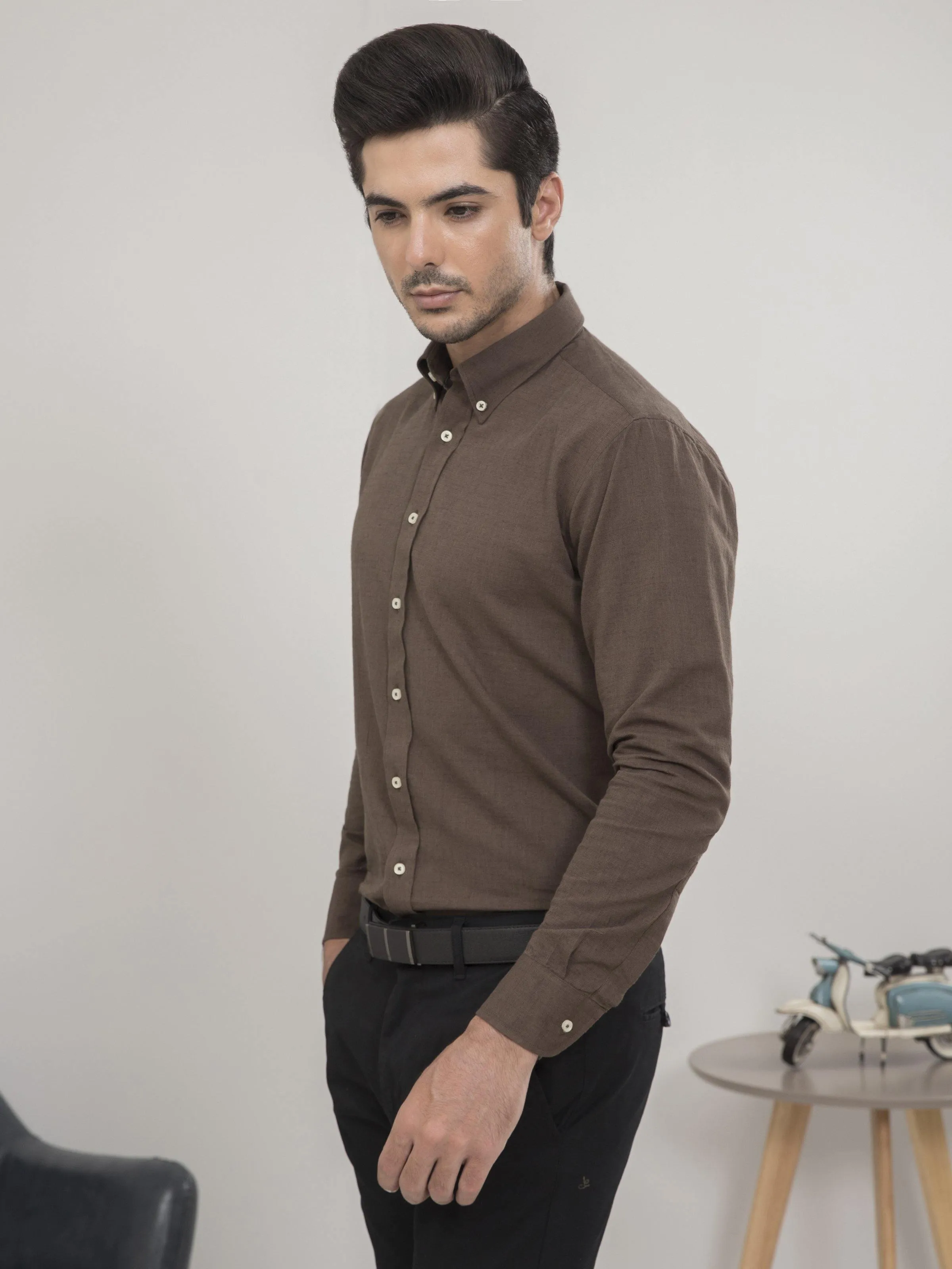 SMART SHIRT FULL SLEEVE GREEN KHAKI