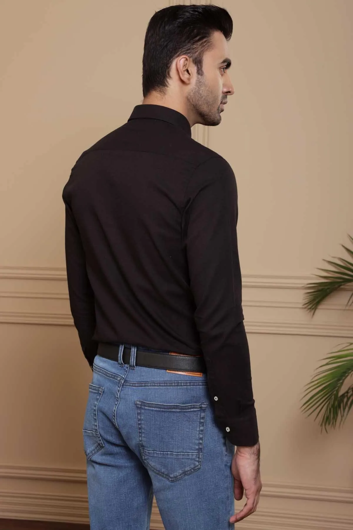 SMART SHIRT FULL SLEEVE SLIM FIT BLACK