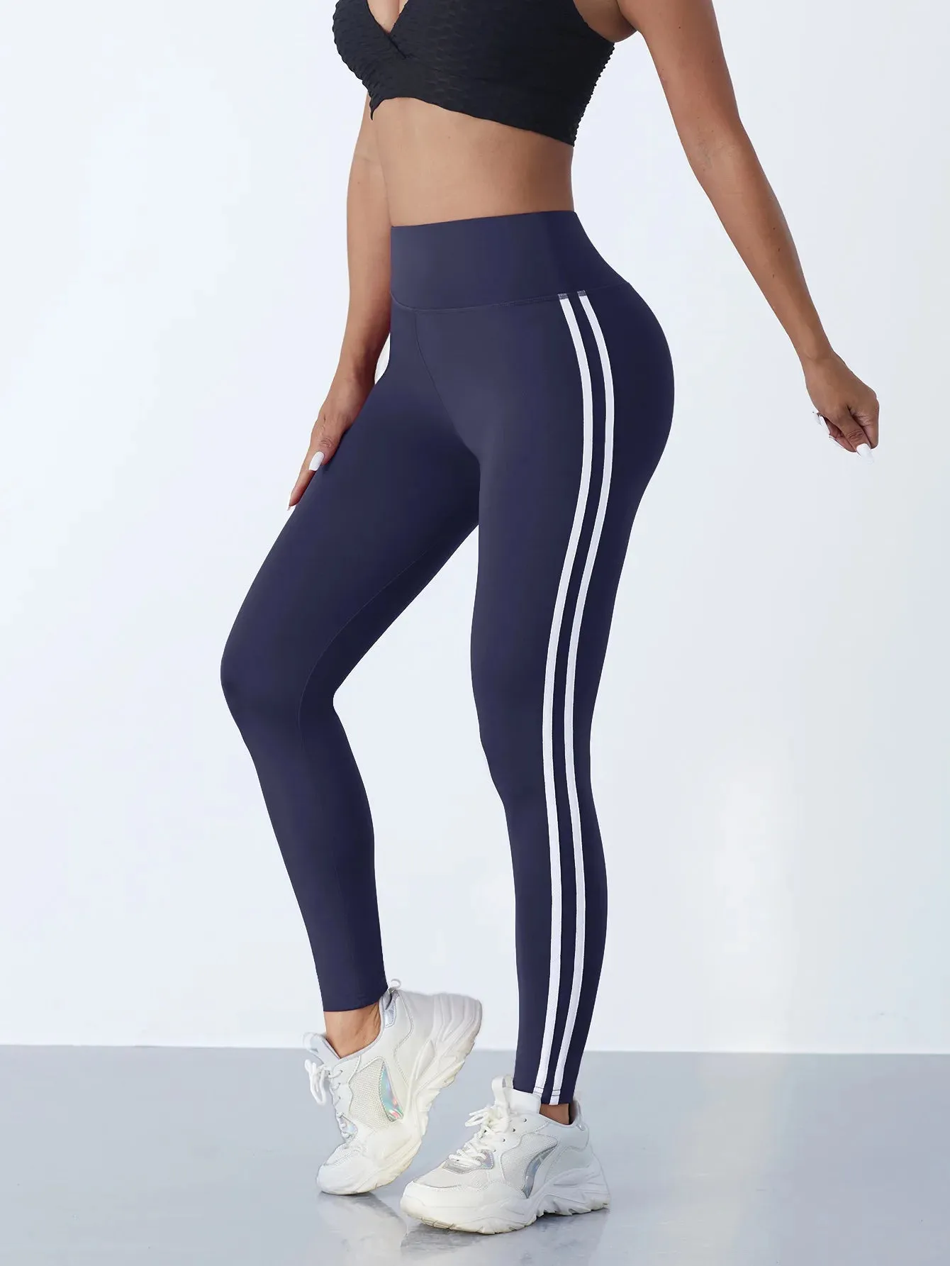 Striped Slim Yoga Leggings Stretchy | Celiat