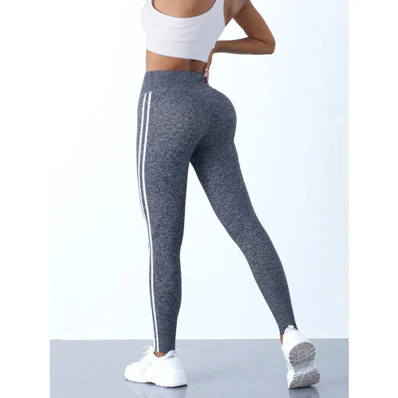 Striped Slim Yoga Leggings Stretchy | Celiat